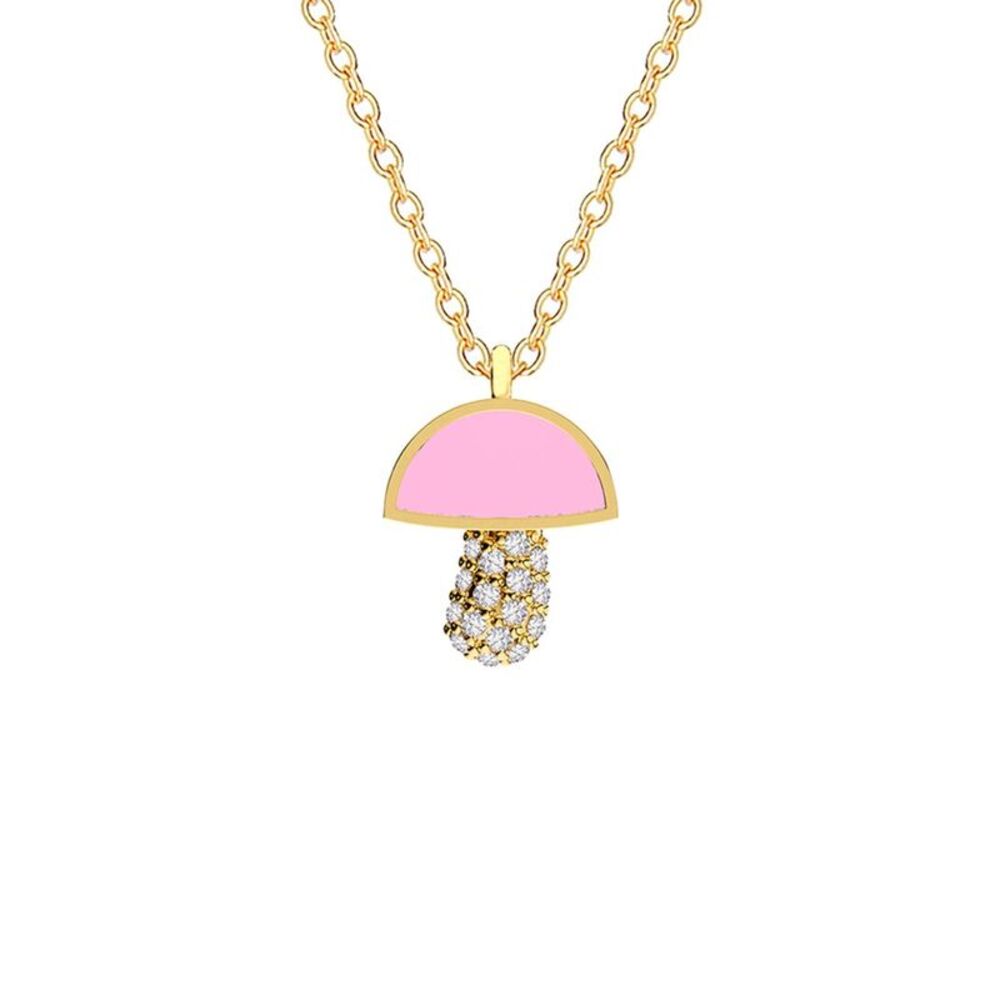 Gabi Rielle 14K Over Silver Pink Agate Cz Stackable Necklace, No Color